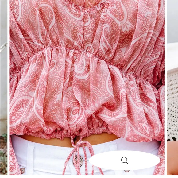 A7 - 368
VICI billowed tiered sheer top pink and white floral detail - Picture 6 of 17